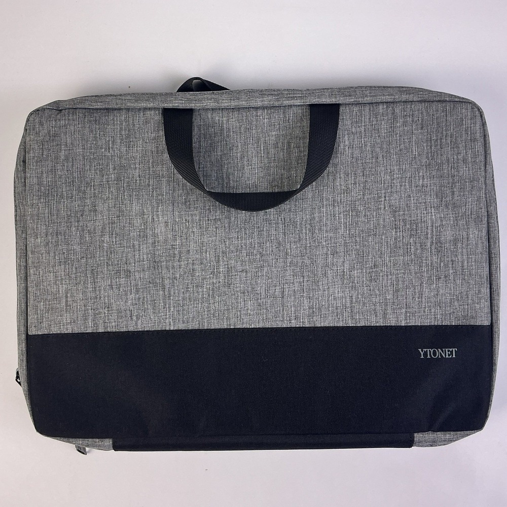 YTONET Laptop Briefcase Carry Case Gray Black Padded Zippered Organizer